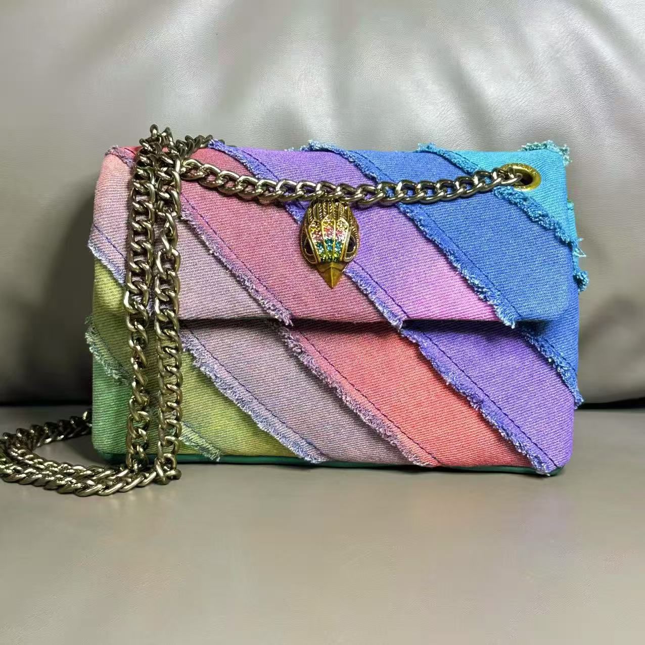 Kurt Geiger Mini Kensington Rainbow Denim Bag