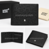Montblanc Men's Black Textured Leather Wallet | Premium Bi-Fold Wallet with Coin Pocket