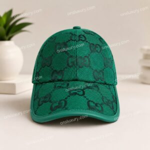 Luxury Green Monogram Mesh Baseball Cap | Premium Adjustable Unisex Cap