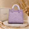 Coach Lilac Signature Canvas Tote Bag – Elegant Luxury Handbag