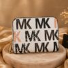 MK Signature Compact Zip Wallet – Luxury White Edition