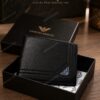 Luxury Men's Black Leather Wallet – Giorgio Armani Style