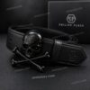 Title:

Philipp Plein Black Skull Buckle Premium Leather Belt for Men | Luxury Designer Style | Adjustable Fit