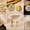 Elegant Designer Style Gold Stud Earrings